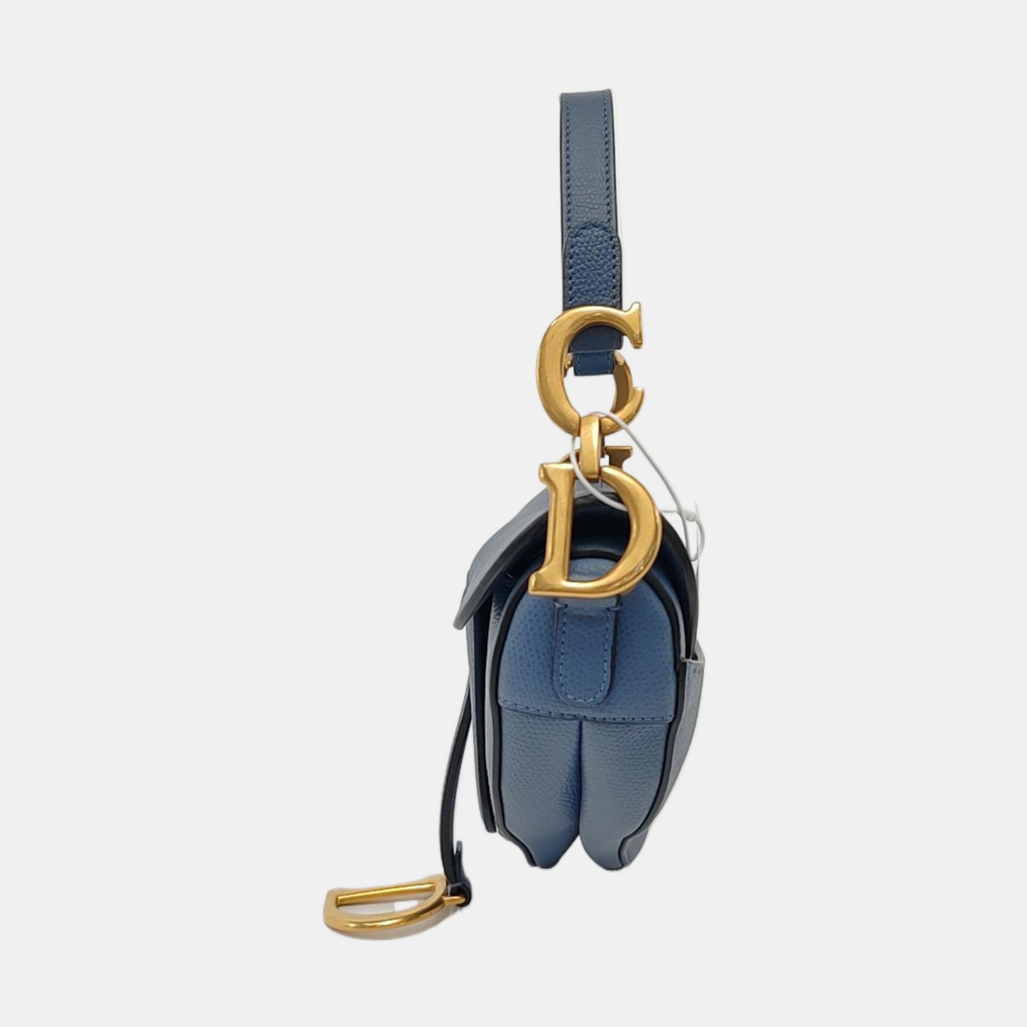 DIOR Saddle Mini Blue Calfskin Saddle Bag Tote and Shoulder Bag with Gold Hardware-(SKU)-953948330