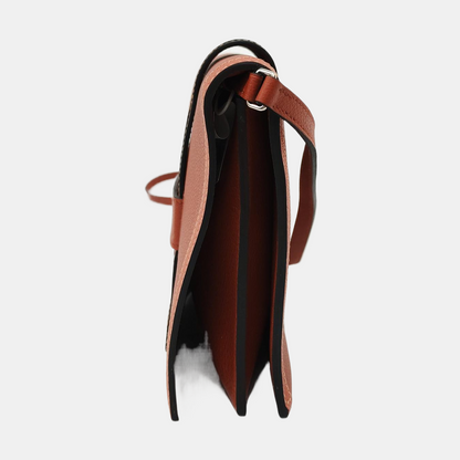 HERMÈS H Passant Copper Evercolor Calfskin Quilted Shoulder Bag with Silver Hardware, Y, Detachable Strap-(SKU)-954082059