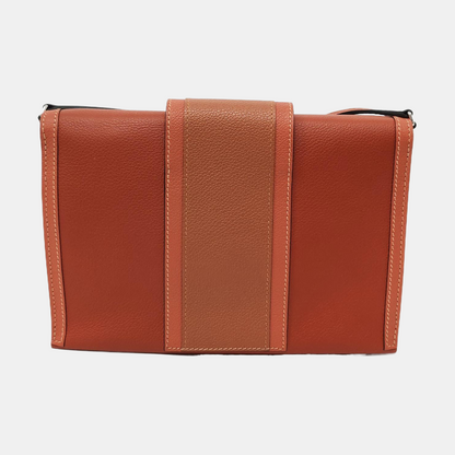 HERMÈS H Passant Copper Evercolor Calfskin Quilted Shoulder Bag with Silver Hardware, Y, Detachable Strap-(SKU)-954082059