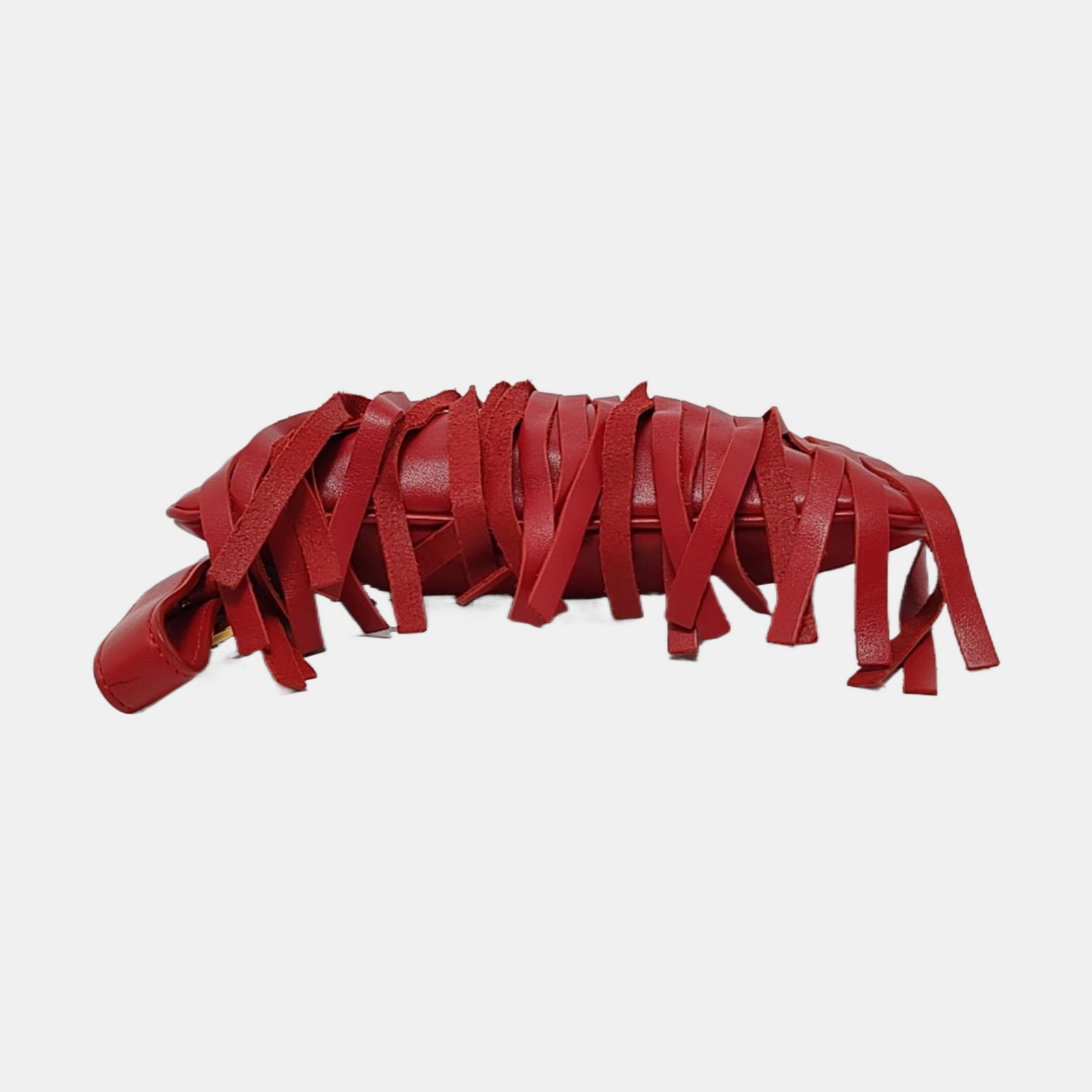 Miu Miu Avenue Red Cowhide Fringe Clutch Golden hardware-(SKU)-954296949