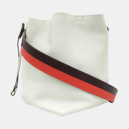 HERMÈS Licol 17 Glacier White Evercolor Leather Shoulder Bag with Silver Hardware, C-(SKU)-945823403