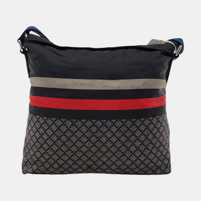 GUCCI Dark Grey Nylon Shoulder Bag Crossbody Bag Silver Hardware-(SKU)-954022367