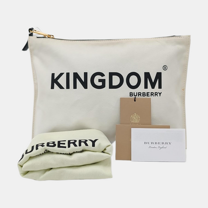 BURBERRY White Canvas Handbag Golden hardware-(SKU)-954190575