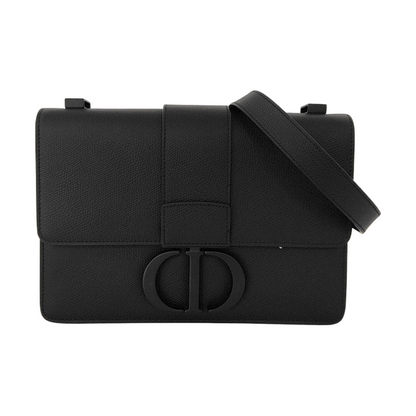 DIOR 30 Montaigne Black Leather Montaigne Bag Crossbody Shoulder Bag Black Hardware Removable Strap-(SKU)-953966390