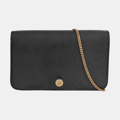 DIOR Black Coated Canvas Single Shoulder Bag-(SKU)-954098383