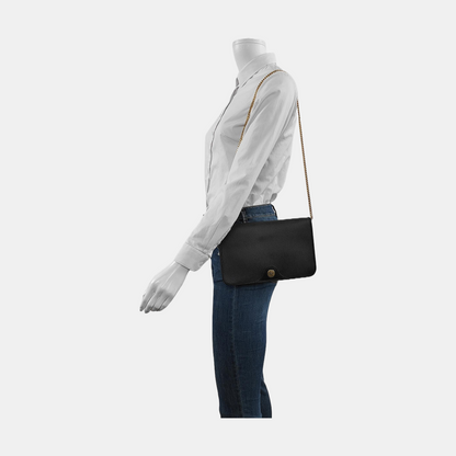 DIOR Black Coated Canvas Single Shoulder Bag-(SKU)-954098383