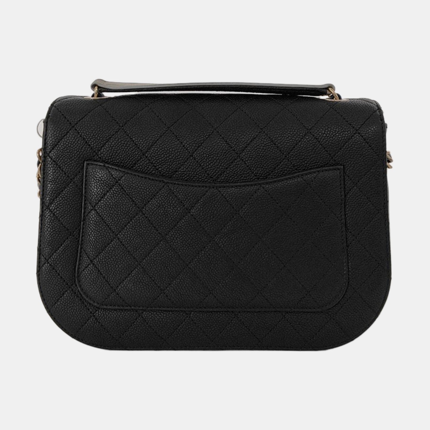 CHANEL THREAD AROUND Medium Black Calfskin Quilted Chevron Single Shoulder Bag Handbag Detachable Strap-(SKU)-954093937