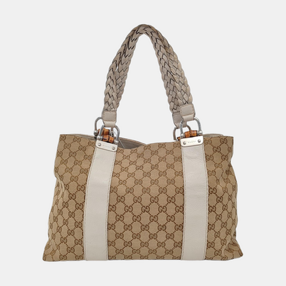GUCCI Pelham Ebony Canvas Monogram Single Shoulder Bag Handbag Silver Hardware-(SKU)-954135754