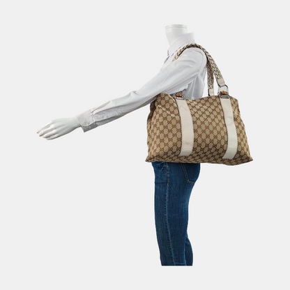 GUCCI Pelham Ebony Canvas Monogram Single Shoulder Bag Handbag Silver Hardware-(SKU)-954135754