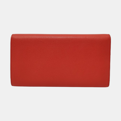 CELINE TROTTEUR Large size Red Leather Wallet Golden hardware-(SKU)-954216464