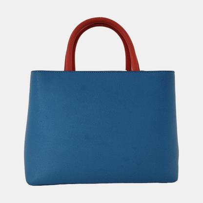 FENDI 2 Jours Small size Blue Cowhide Little Monster Shoulder Bag Handbag Crossbody Bag Silver Hardware Removable shoulder strap-(SKU)-954330398