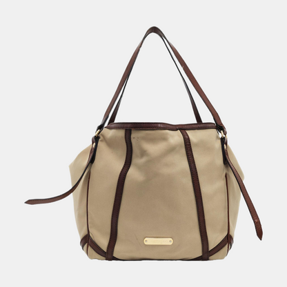 BURBERRY CanterburyMedium Khaki Canvas No Shoulder Bag-(SKU)-936730743