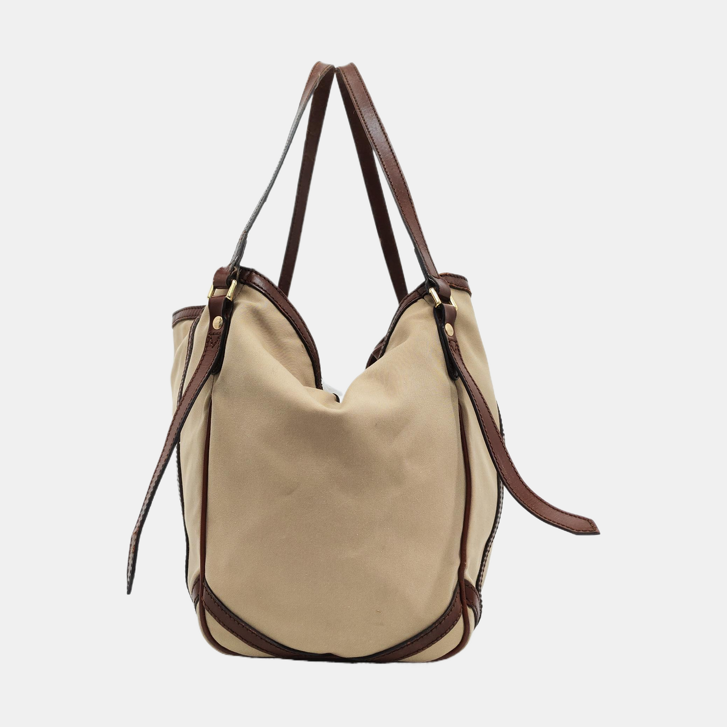 BURBERRY CanterburyMedium Khaki Canvas No Shoulder Bag-(SKU)-936730743