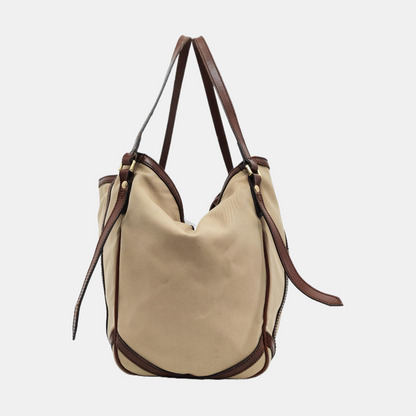 BURBERRY CanterburyMedium Khaki Canvas No Shoulder Bag-(SKU)-936730743