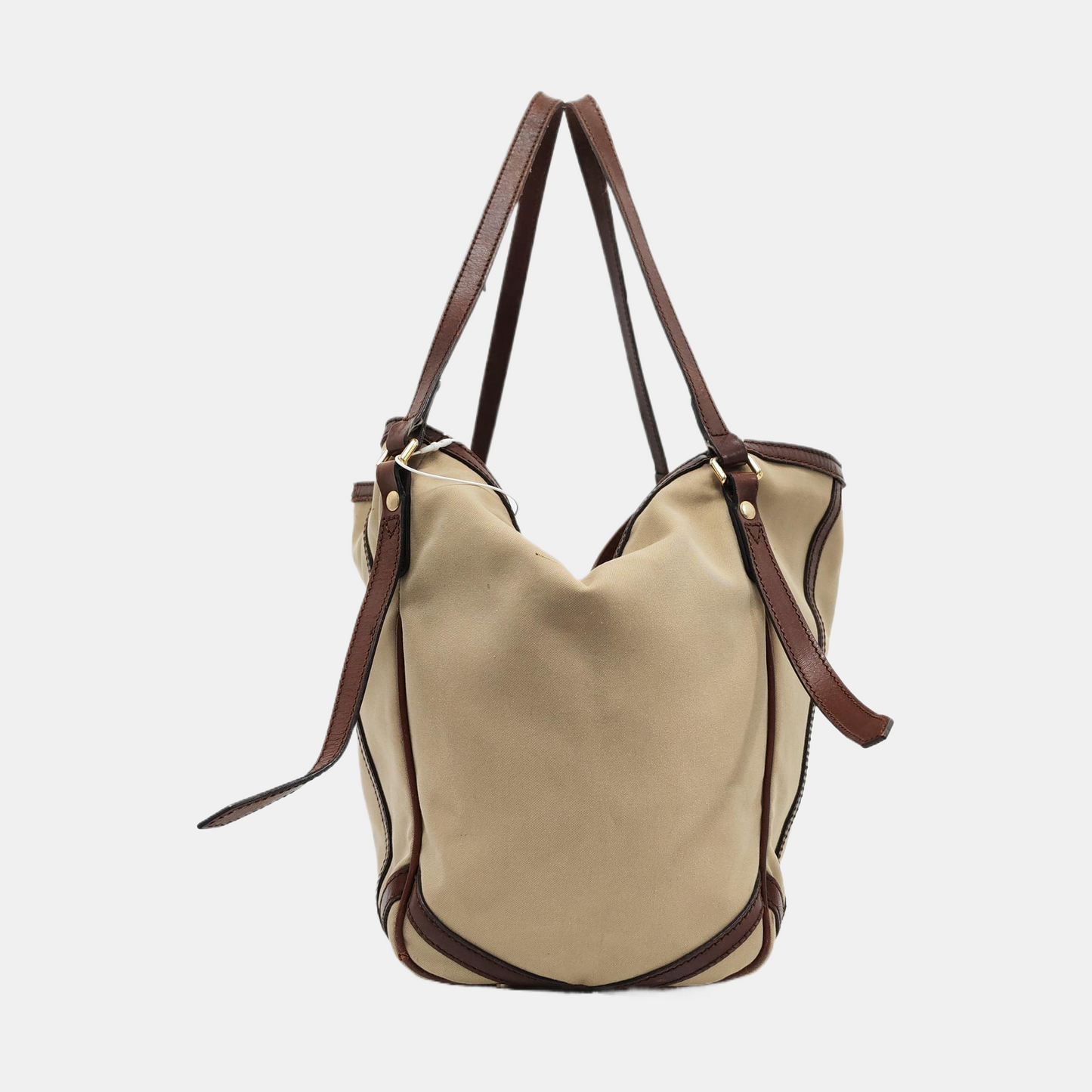 BURBERRY CanterburyMedium Khaki Canvas No Shoulder Bag-(SKU)-936730743