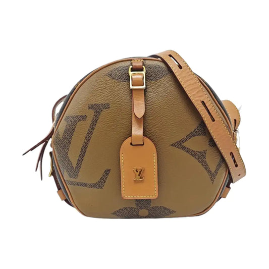 LOUIS VUITTON BOITE CHAPEAU Medium Brown Coated Canvas Monogram Vernis Pancake Bag Crossbody Bag Single Shoulder Bag Adjustable Strap-(SKU)-954449179