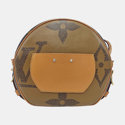 LOUIS VUITTON BOITE CHAPEAU Medium Brown Coated Canvas Monogram Vernis Pancake Bag Crossbody Bag Single Shoulder Bag Adjustable Strap-(SKU)-954449179