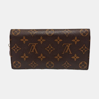 LOUIS VUITTON EMILIE Brown coated canvas vintage wallet Golden hardware-(SKU)-942991994