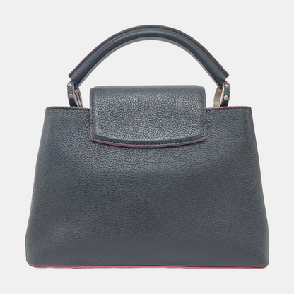 LOUIS VUITTON CAPUCINES BB Dark Blue Calfskin Shoulder Bag Tote Crossbody Bag with Detachable Strap-(SKU)-954441893