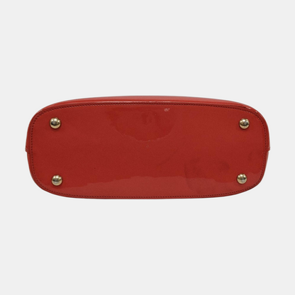 GUCCI Horsebit Chain Red Patent Leather Horsebit Shoulder and Handbag Golden hardware Removable shoulder strap-(SKU)-954143882