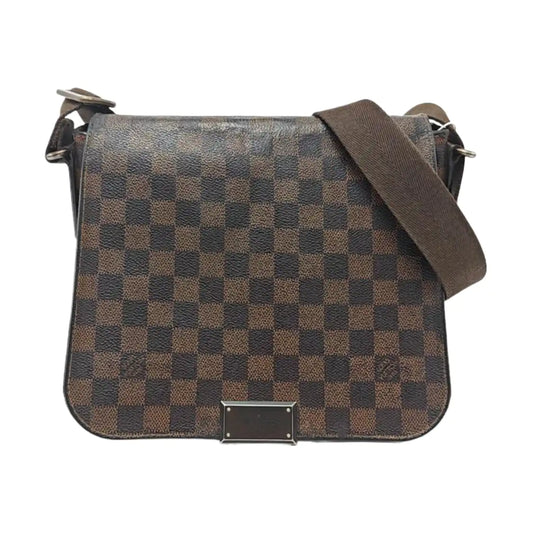 LOUIS VUITTON DISTRICT Small size Brown Coated Canvas Checkerboard Messenger Bag Crossbody Shoulder Bag Brown Hardware-(SKU)-954158452