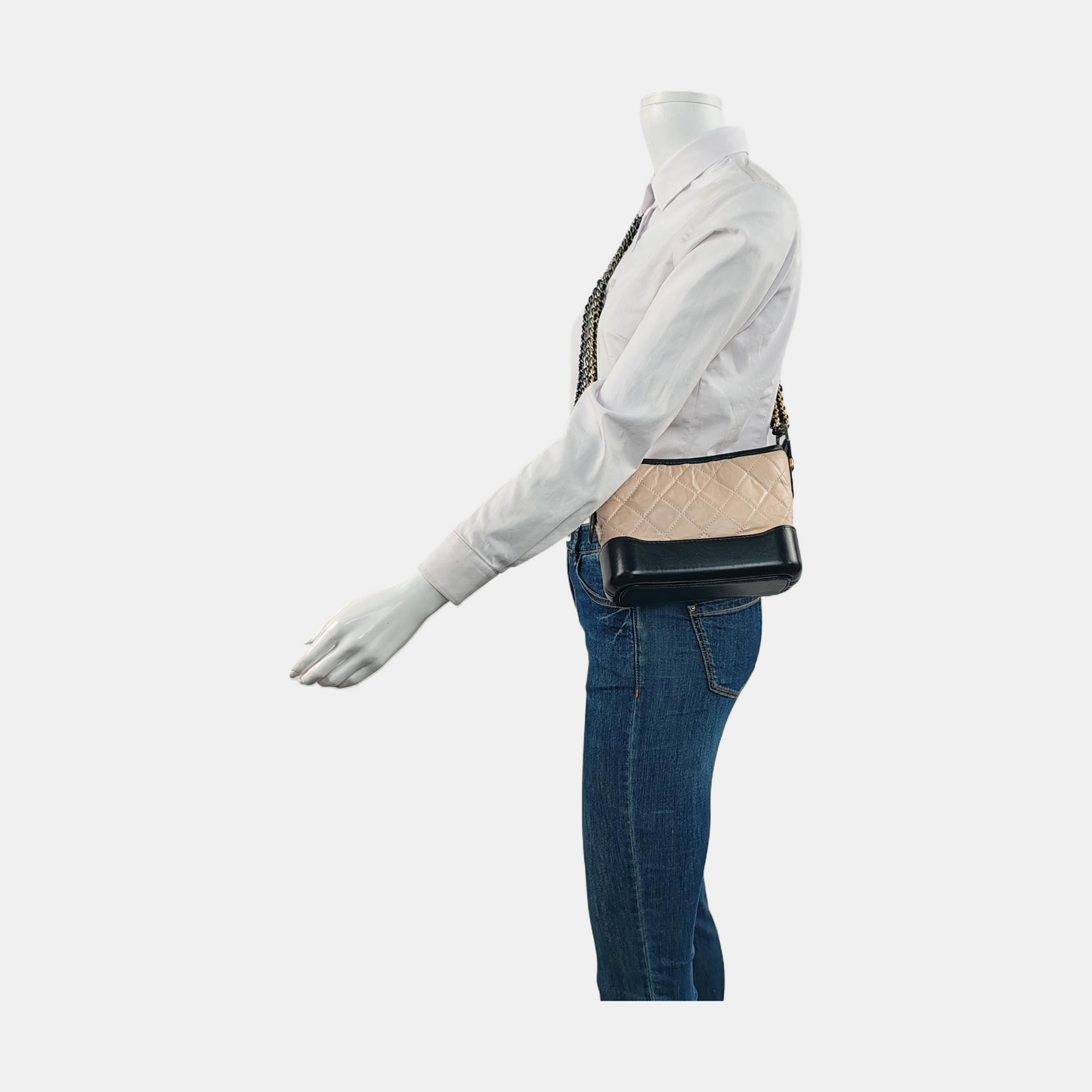 CHANEL GABRIELLE Small Beige Calfskin Quilted Crossbody Shoulder Bag Detachable Strap-(SKU)-954425673