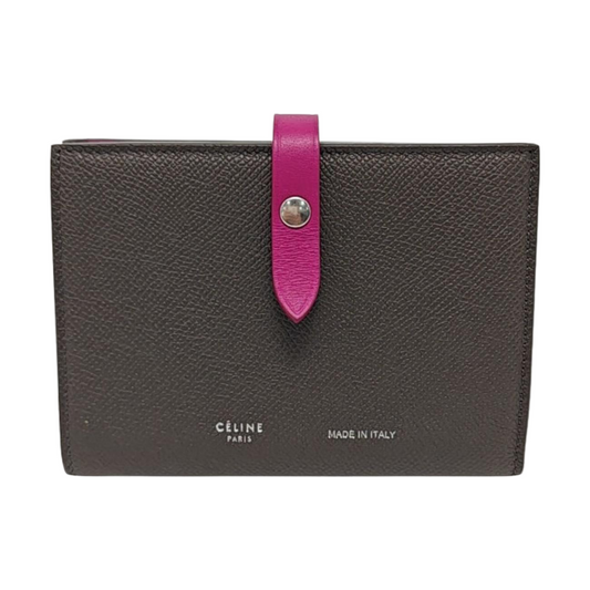 CELINE Medium size Gray Cowhide Wallet Silver Hardware-(SKU)-954228517