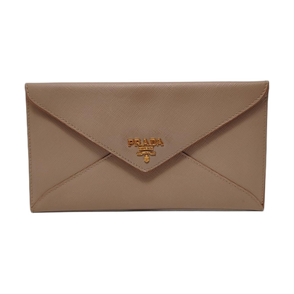 PRADA Khaki Cowhide Wallet Golden hardware-(SKU)-954136803