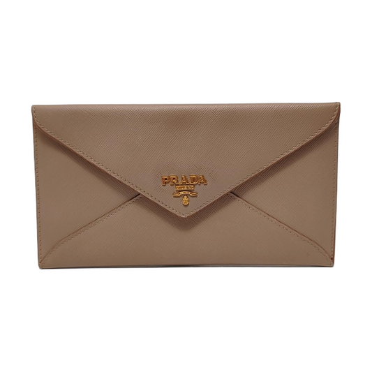 PRADA Khaki Cowhide Wallet Golden hardware-(SKU)-954136803