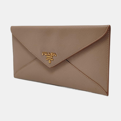 PRADA Khaki Cowhide Wallet Golden hardware-(SKU)-954136803