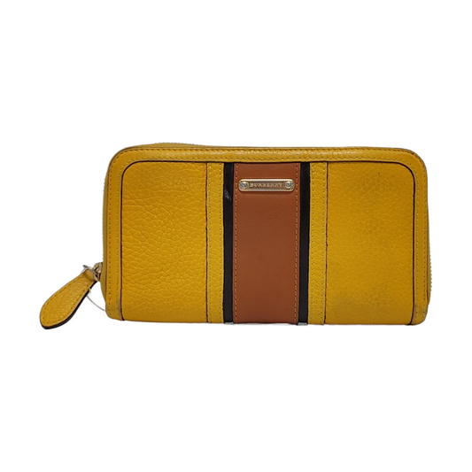 BURBERRY Yellow Cowhide Wallet Golden hardware-(SKU)-954324318