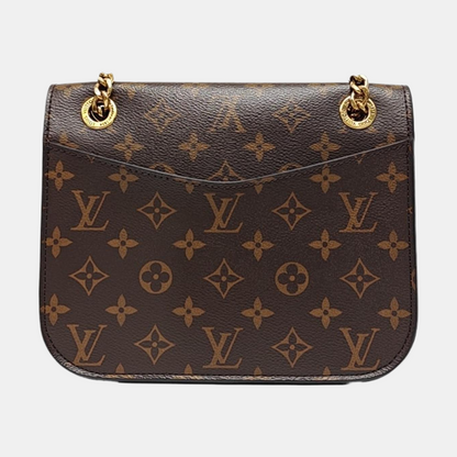 LOUIS VUITTON PASSY Brown Coated Canvas Monogram Shoulder Bag Crossbody with Gold Hardware-(SKU)-954357157