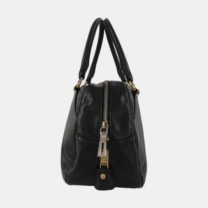 PRADA Promenade Black Leather Cut-Out Handbag Golden hardware-(SKU)-954408142