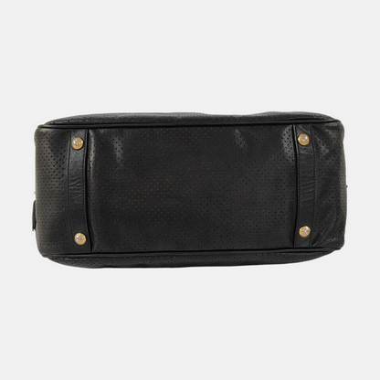 PRADA Promenade Black Leather Cut-Out Handbag Golden hardware-(SKU)-954408142