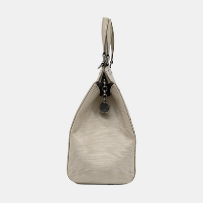 LOUIS VUITTON BREA Medium size 白色EPI牛皮水波纹医生包Shoulder Bag Handbag Silver Hardware Removable shoulder strap-(SKU)-954459175