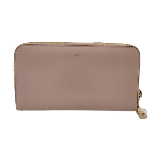Chloé Baylee Nude Pink Cow Leather Wallet Golden hardware-(SKU)-954587159