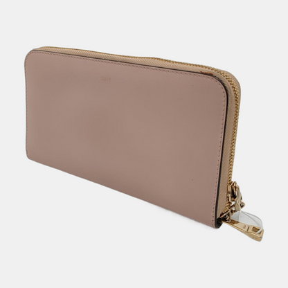 Chloé Baylee Nude Pink Cow Leather Wallet Golden hardware-(SKU)-954587159