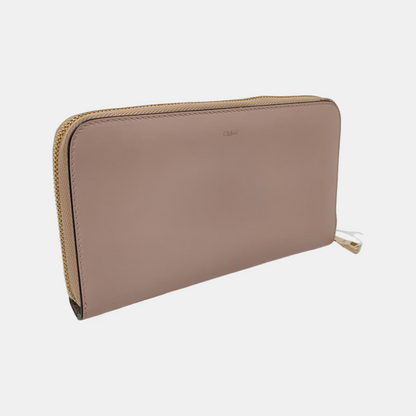 Chloé Baylee Nude Pink Cow Leather Wallet Golden hardware-(SKU)-954587159