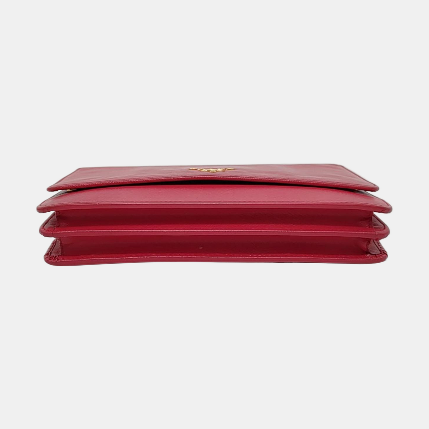 PRADA Red Cowhide Crosshatch Crossbody Bag Golden hardware Removable shoulder strap-(SKU)-953953662