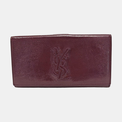 YSL Pink Purple Leather Embossed Wallet-(SKU)-954355726