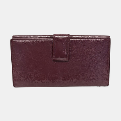 YSL Pink Purple Leather Embossed Wallet-(SKU)-954355726