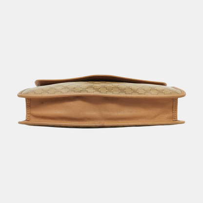 CELINE Khaki Coated Canvas Triumph Clutch Golden hardware-(SKU)-954586171
