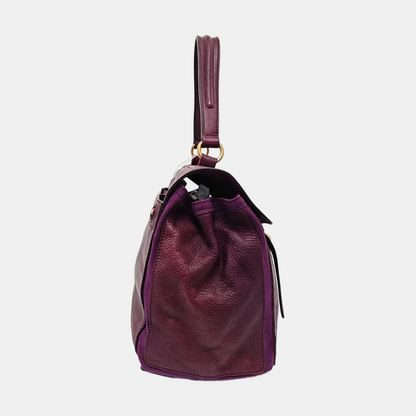 YSL MUSE TWO Purple Leather Tote Golden hardware-(SKU)-954560346