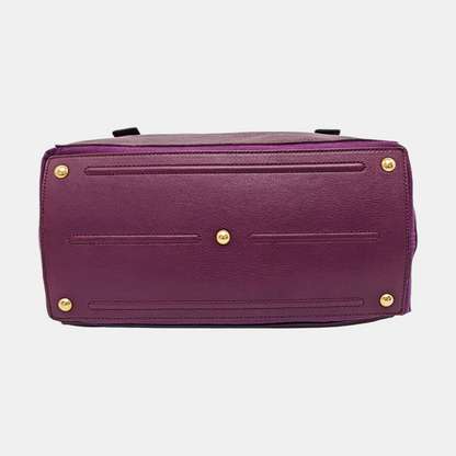 YSL MUSE TWO Purple Leather Tote Golden hardware-(SKU)-954560346