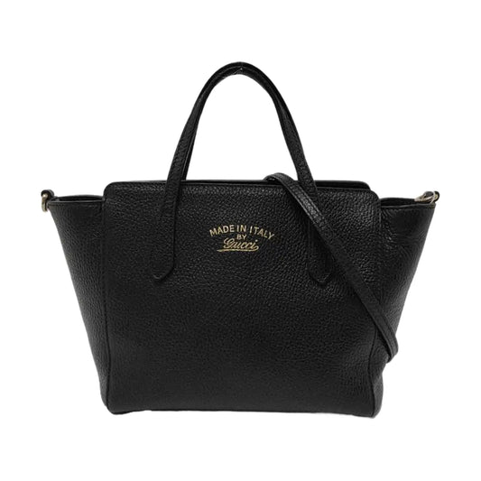 GUCCI Swing Black Cowhide Single Shoulder Bag Tote Bag Golden hardware Removable shoulder strap-(SKU)-954725324