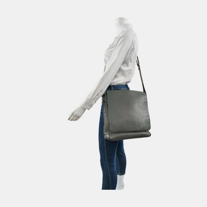 LOUIS VUITTON ROMAN Grey Cowhide Crossbody Bag Silver Hardware-(SKU)-954717295