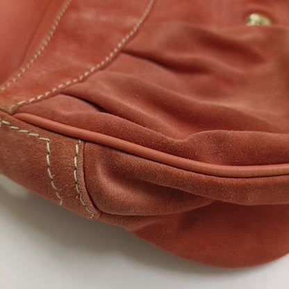 CELINE METALLICOrange Suede Leather Single Shoulder Bag-(SKU)-954357639
