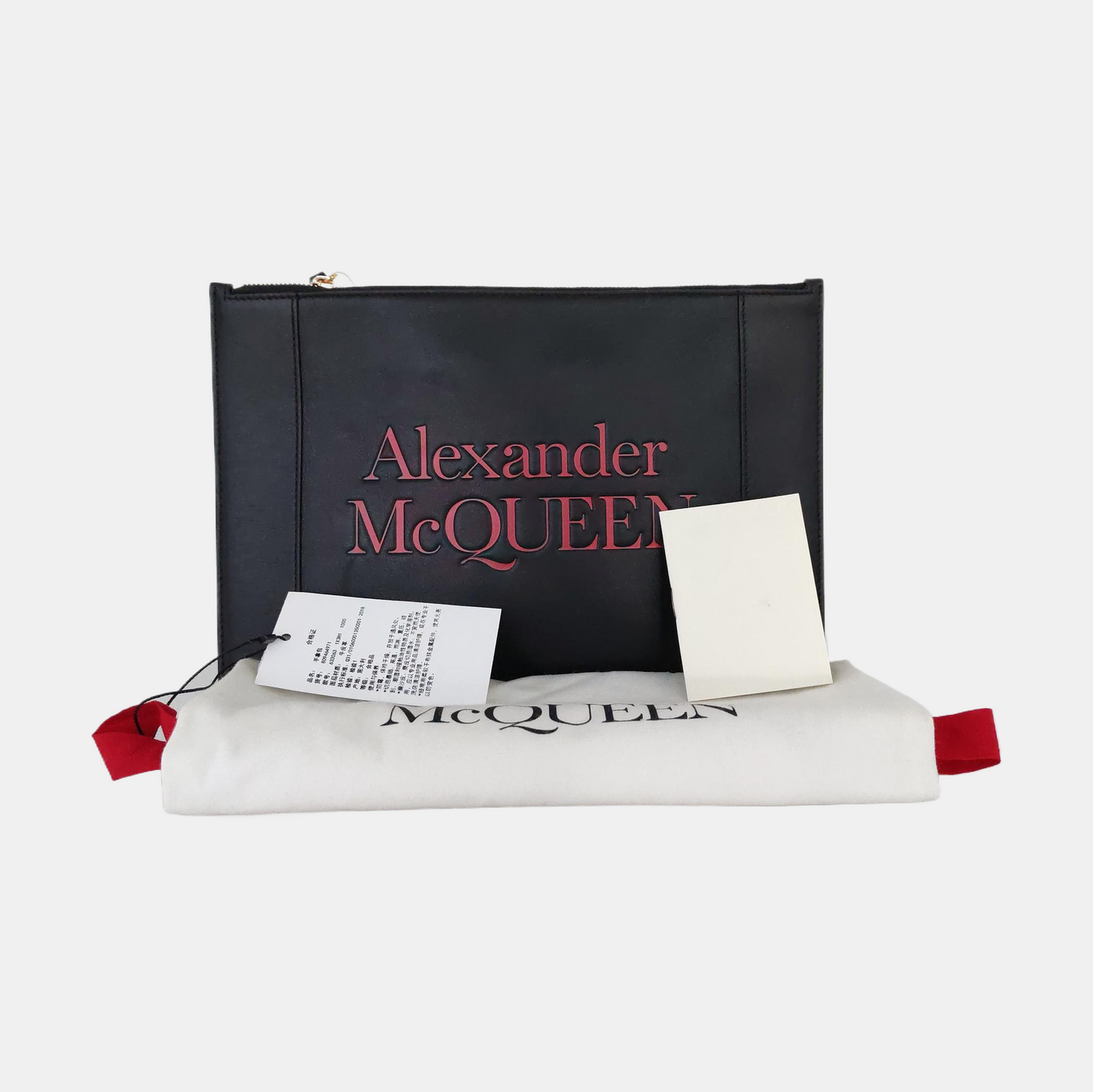 Alexander McQUEEN mini Black cowhide embossed clutch bag Golden hardware-(SKU)-954708268