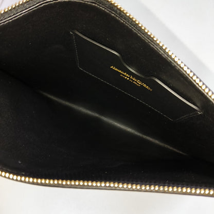 Alexander McQUEEN mini Black cowhide embossed clutch bag Golden hardware-(SKU)-954708268