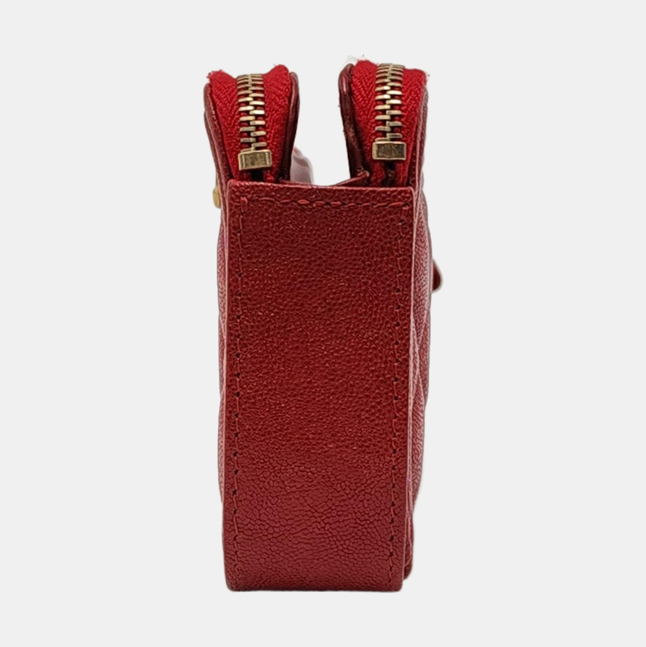 CHANEL BOY CHANEL Red Grained Calfskin Quilted Chevron Single Shoulder Bag Crossbody Bag Gold Hardware 28 Clasp Removable Shoulder Strap-(SKU)-954854363